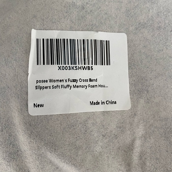 NWB Posee Women's Fuzzy Cross Band Slippers - Picture 5 of 8